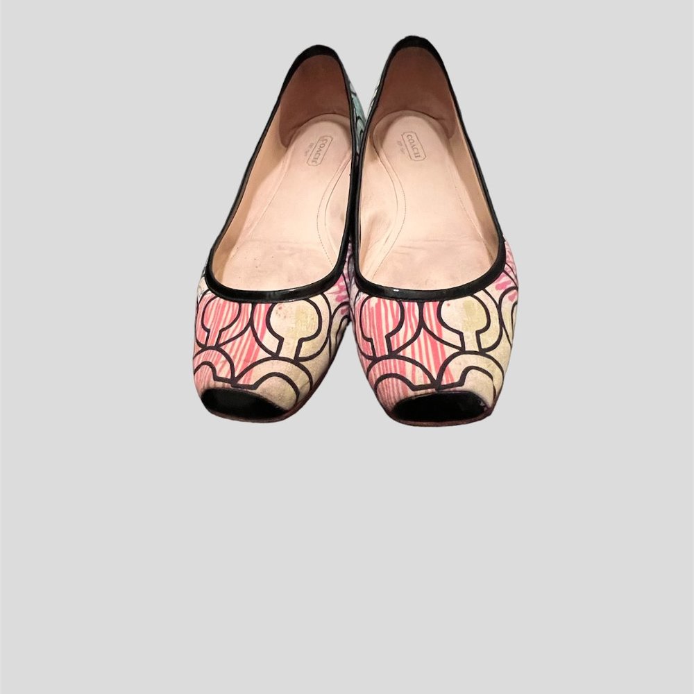 Coach portia size 8.5M multicolored ballet flat square toe